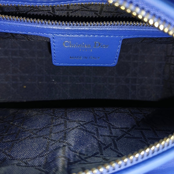 Lady Dior Medium Cannage Lambskin Blue
