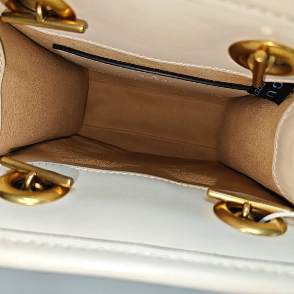 GG Marmont Mini Quilted Calfskin White