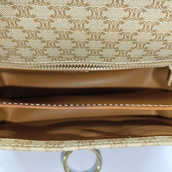 Coated Canvas Shoulder Bag Beige