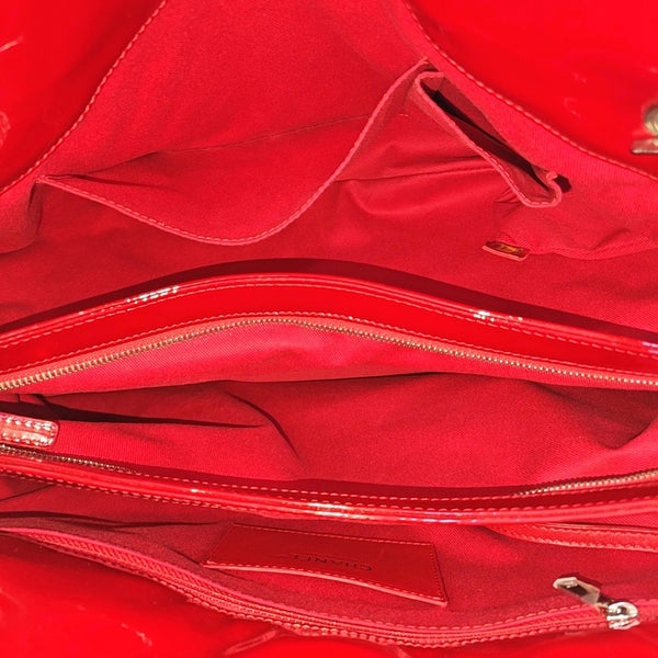 JUST MADEMOISELLE Large Quilted Patent Leather Red