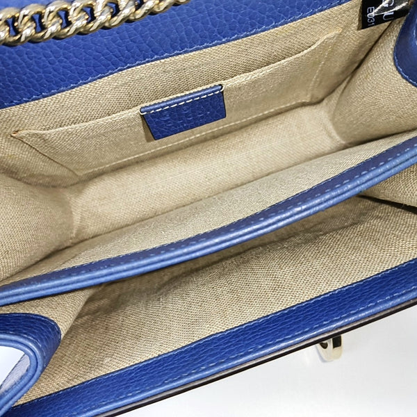Interlocking G Small Calfskin Blue