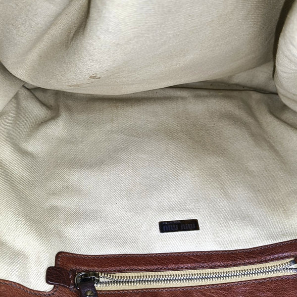 Calfskin Shoulder Bag Brown