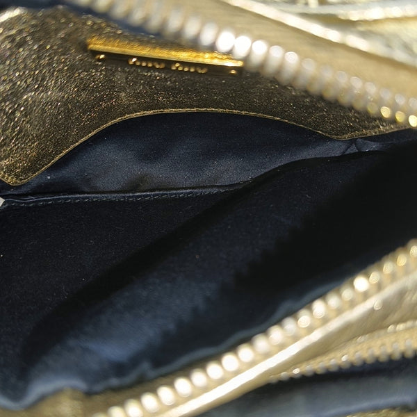 Quilted Lambskin Shoulder Bag Gold