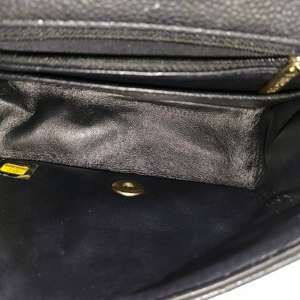 CLASSIC FLAP Mini Quilted Grained Calfskin Black