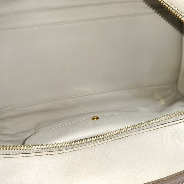 Authenticated pre-owned Amazona Calfskin Beige - Top Handle Bag at Looply