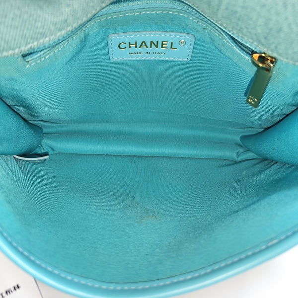 Quilted Denim Shoulder Bag Blue