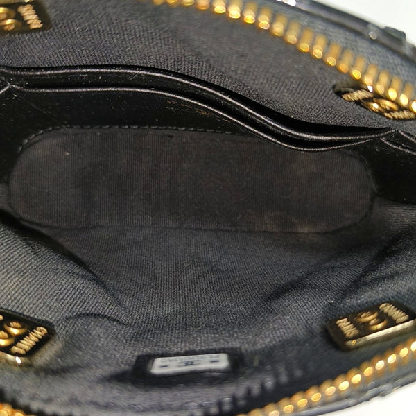 Quilted Patent Leather Shoulder Bag Black