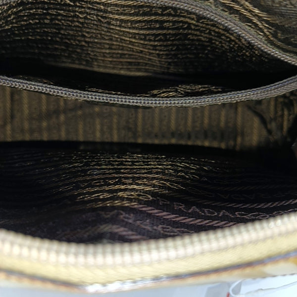Patent Leather Top Handle Bag Brown