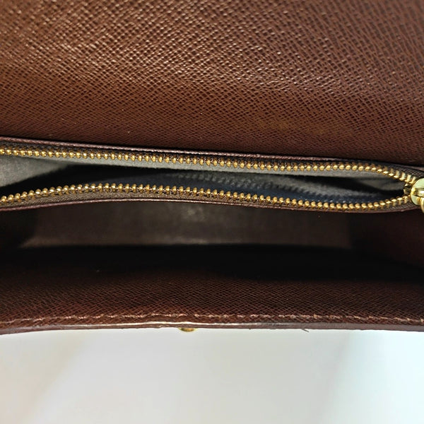 Coated Canvas Top Handle Bag Brown