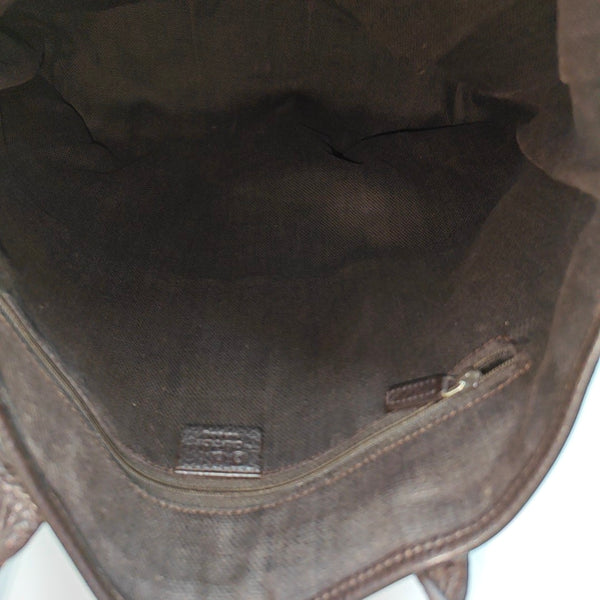Monogram Nylon Tote Bag Brown
