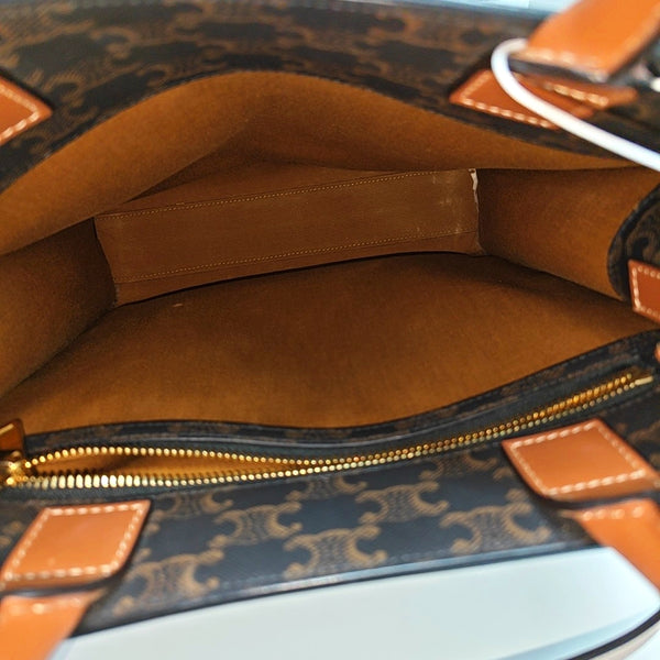 CABAS CELINE Small Coated Canvas Brown