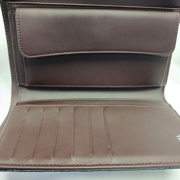 CLASSIC FLAP Mini Quilted Grained Calfskin Black Wallet