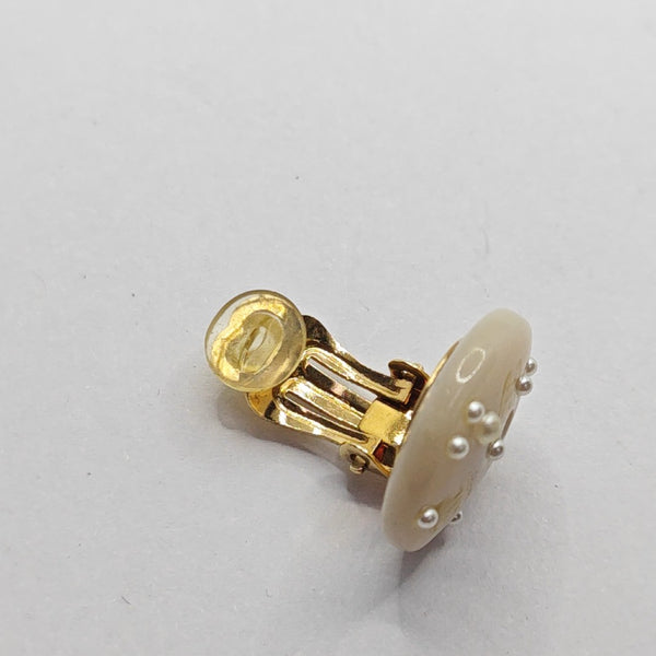 Metal White Clip On Earrings
