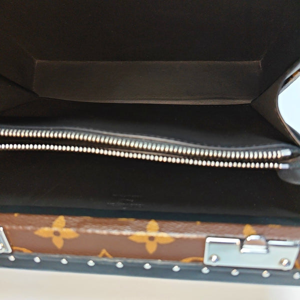 CLUTCH BOX Monogram Coated Canvas Brown