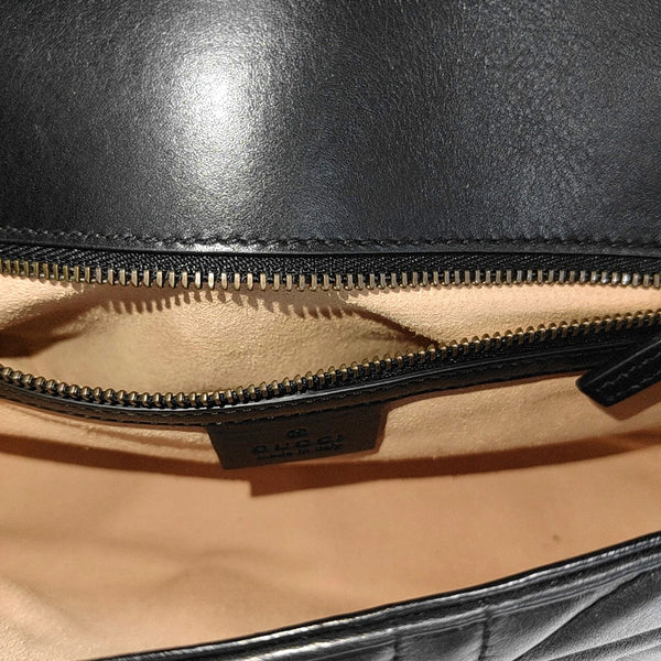 GG Marmont Medium Quilted Calfskin Black