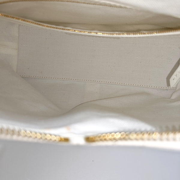 Cannage Calfskin Shoulder Bag Small White