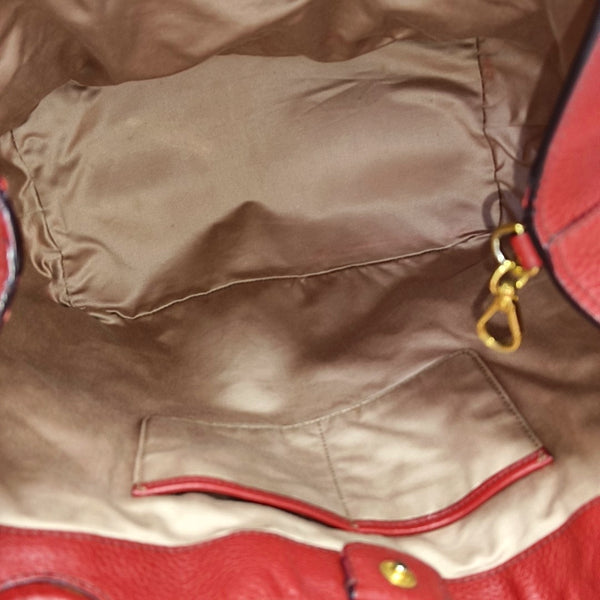 Calfskin Top Handle Bag Red