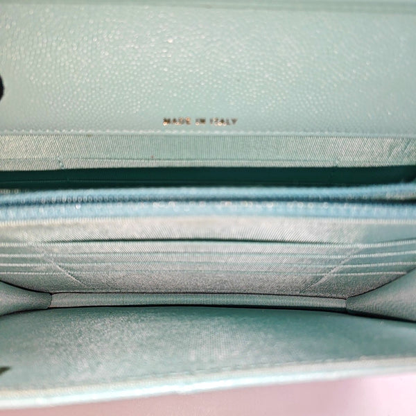 Quilted Grained Calfskin Blue