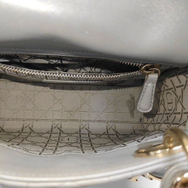 Lady Dior Mini Cannage Lambskin Gray