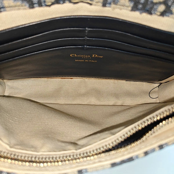 Authenticated pre-owned Saddle Medium Oblique Canvas Blue - Shoulder Bag at Looply