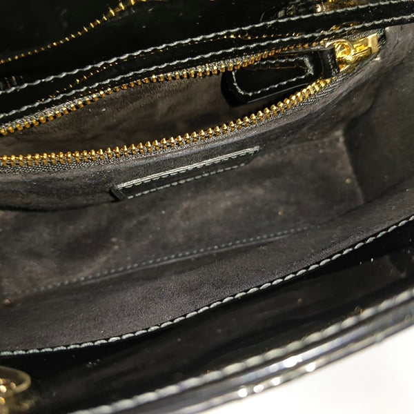 Lady Dior Mini Cannage Patent Leather Black