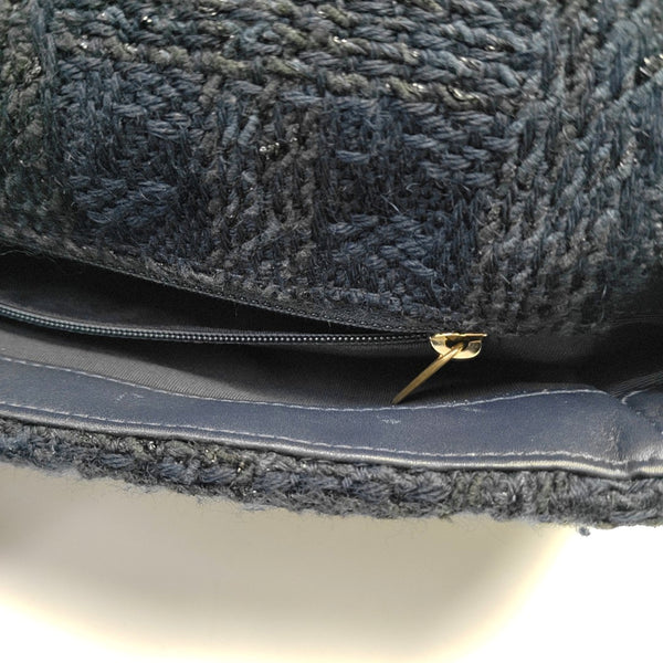 CHANEL 19 Small Quilted Fabric Blue