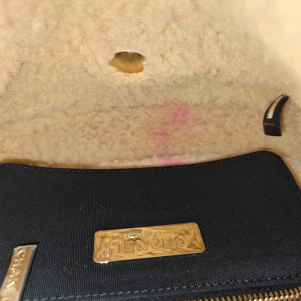 SHEARLING CC MANIA Lambskin Black