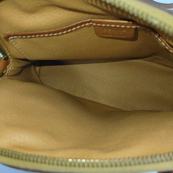 Coated Canvas Shoulder Bag Brown