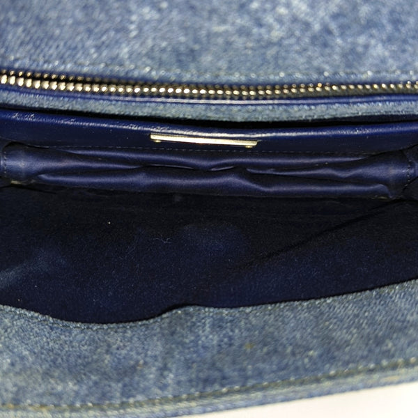 Denim Top Handle Bag Blue