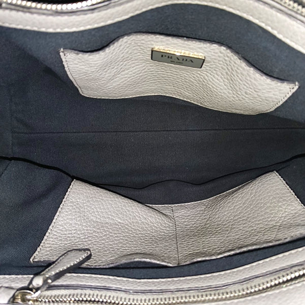 Leather Tote Bag Gray