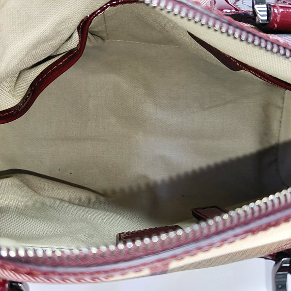 Coated Canvas Top Handle Bag Beige