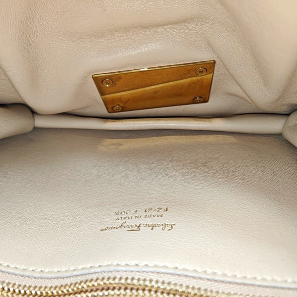 Gancino Quilted Calfskin White