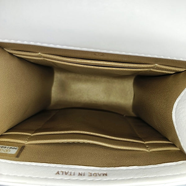 Quilted Lambskin Crossbody Bag White