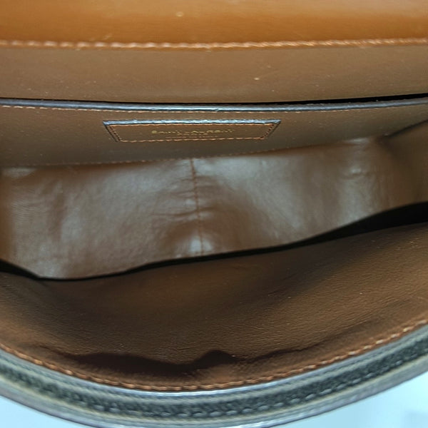 Coated Canvas Crossbody Bag Brown