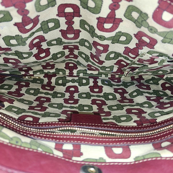 Monogram Calfskin Shoulder Bag Red