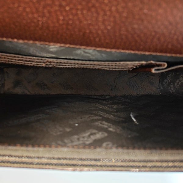 Calfskin Top Handle Bag Brown