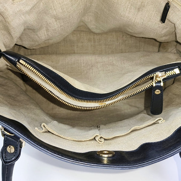Monogram Calfskin Tote Bag Black