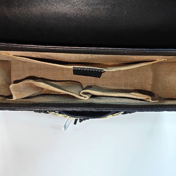 Emily Chain Monogram Calfskin Black