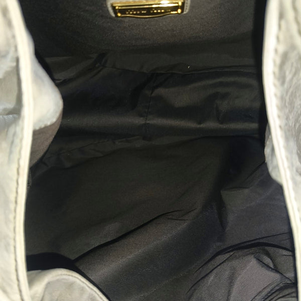 Leather Top Handle Bag Beige