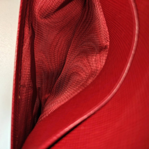 Saffiano Calfskin Card Holder Red