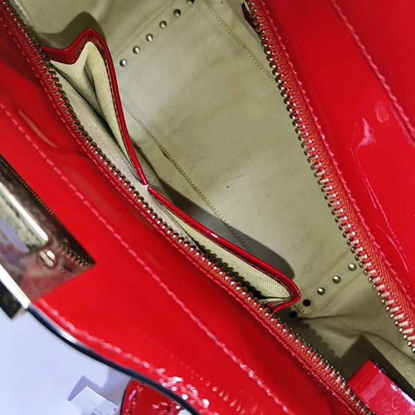 Rockstud Patent Leather Red