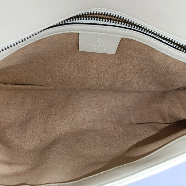 GG Marmont Medium Quilted Calfskin White