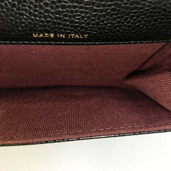 CLASSIC FLAP Quilted Grained Calfskin Black Wallet
