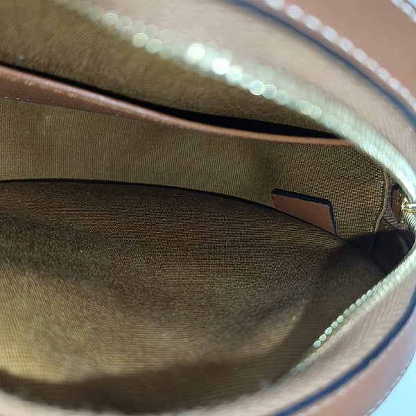 TRIOMPHE ROUND Mini Coated Canvas Brown