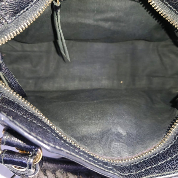 Classic Metallic Edge City Mini Lambskin Black