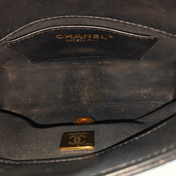 Quilted Lambskin Shoulder Bag Black