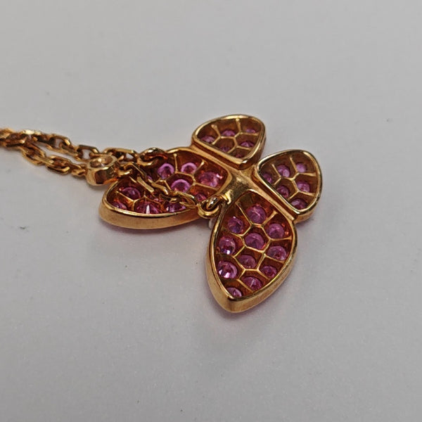 Two Butterfly 18k Rose Gold Necklace