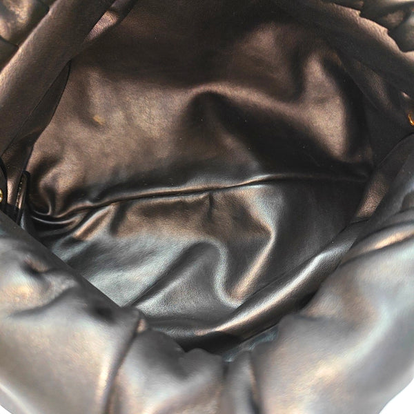 Authenticated pre-owned The Pouch Calfskin Black - Top Handle Bag at Looply