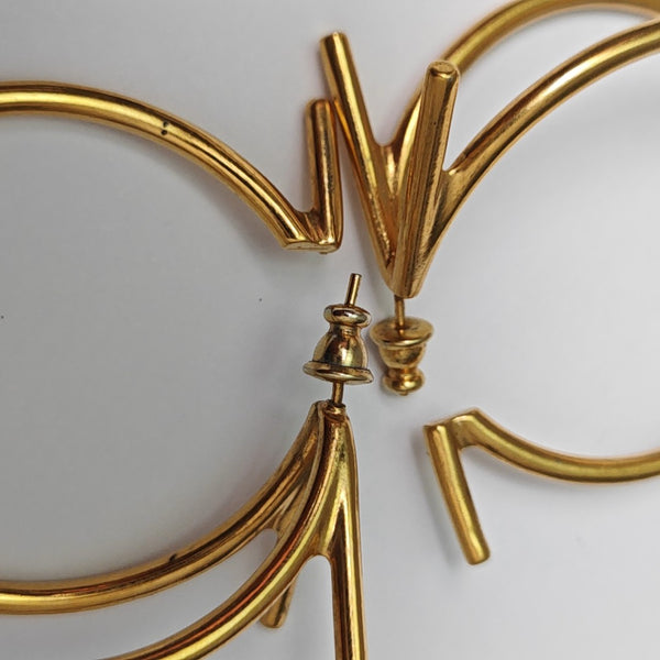 Metal Gold Stud Earrings