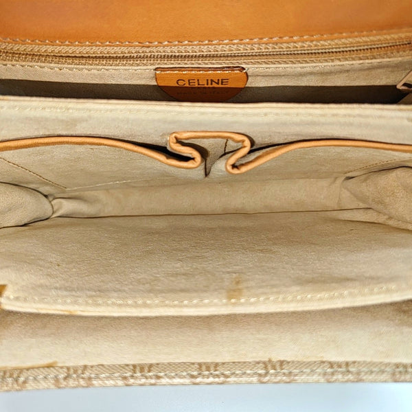 Coated Canvas Shoulder Bag Beige